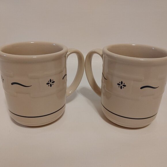 Longaberger WOVEN TRADITIONS Blue12 oz Mug, 4", USA, Woven Basket Raised… - Picture 2 of 6